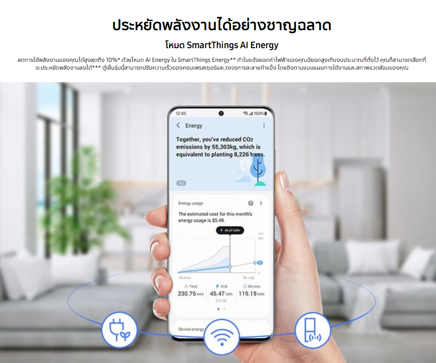 SAMSUNG ตู้เย็น Side by Side รุ่น RS57DG4000M9STขนาด583 ลิตร/20.6 คิว ...