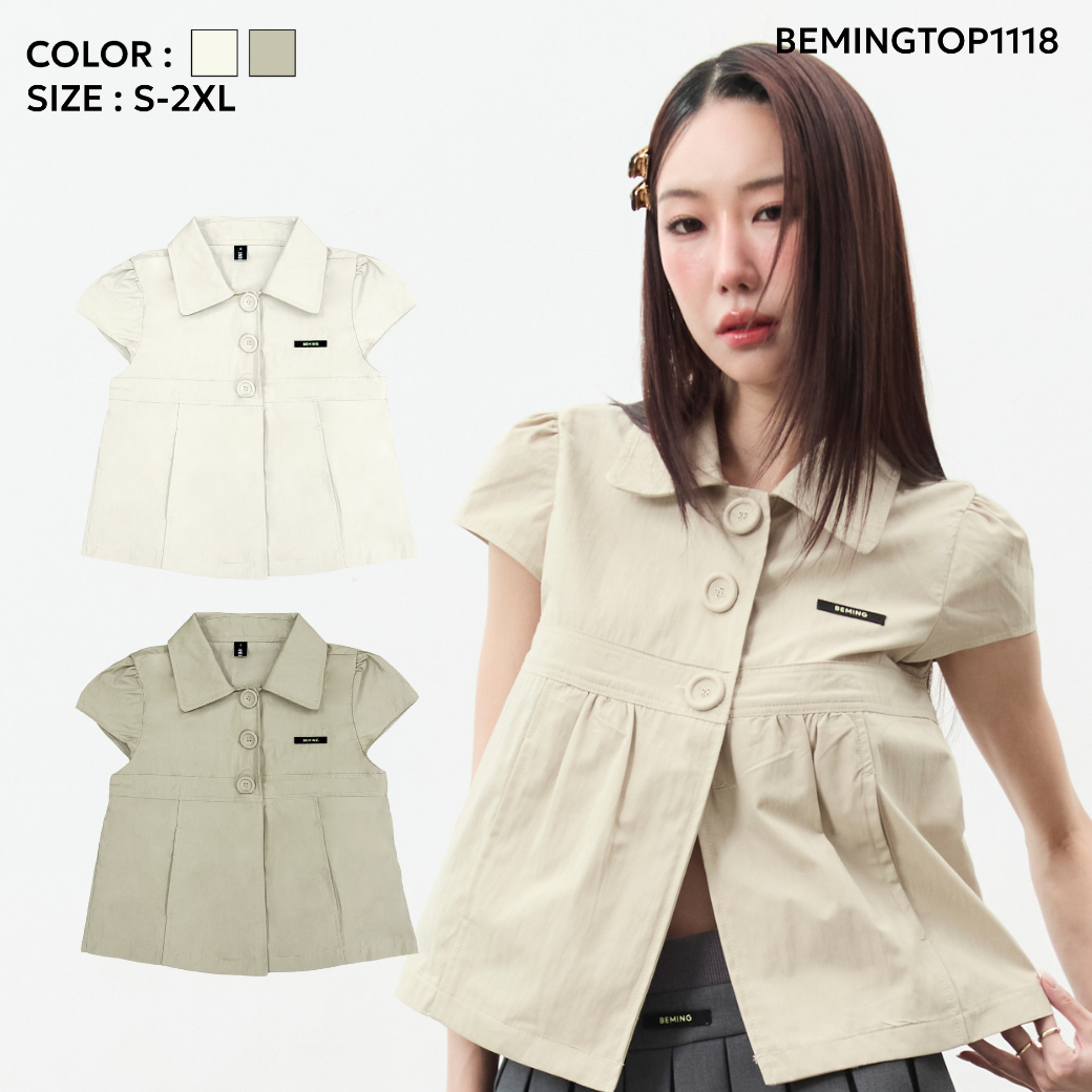 Bemingtop1118(S-2XL)-Puff Vest Top - เสื้อทรงสุภาพ ใส่ง่าย ได้ลุคเรียบ ...