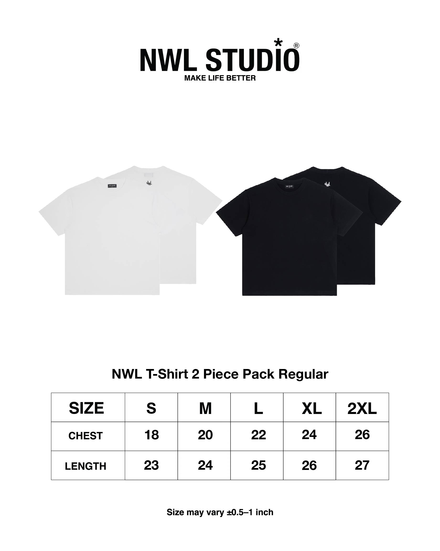 NWL T-Shirt 2 Piece Pack Regular / เสื้อยืด | Shopee Thailand