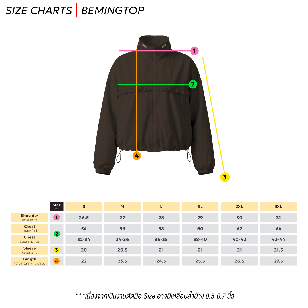 (PRE น้ำตาล 3-7 วัน) Bemingtop1199(S-3XL)-BEMING UV Shield Protect Ver ...