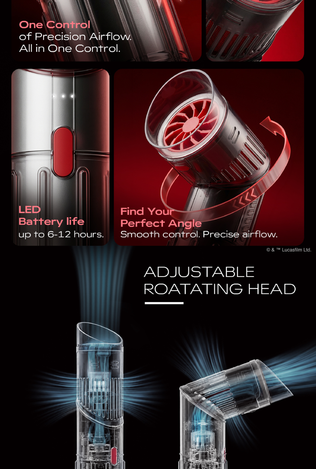 Gustron Portable Saber Fan Darth Vader - Red พัดลมพกพาดีไซน์ล้ำสมัย ...