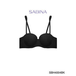 สินค้า Sabina ซาบีน่า (ดันทรง) เสื้อชั้นใน Body Bra (เกาะอก) Soft Doomm  SBH4004BK สีดำ