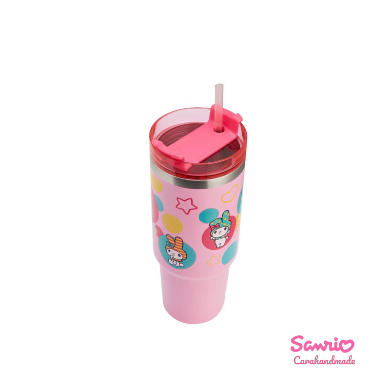 sanrio-แก้วน้ำสุญญากาศ-my-melody-900-ml-มาพร้อมหลอด-my-melody-มายเมโลดี้-เก็บอุณหภูมิร้อน-เย็น-stainless-steel-304