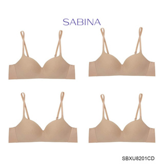 สินค้า Sabina ซาบีน่า เสื้อชั้นใน INVISIBLE WIRE (Set 4 ชิ้น) (ไร้โครง) SEAMLESS FIT รุ่น Pretty Perfect รหัส SBXU8201CD สีเนื้อเข้ม