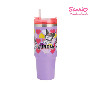 SANRIO ลิขสิทธิ์แท้100% แก้วเก็บอุณหภูมิร้อน / เย็น สแตนเลส แบบสุญญากาศ Kuromi 900 mL.Pop Art สีม่วง แก้วเยติ