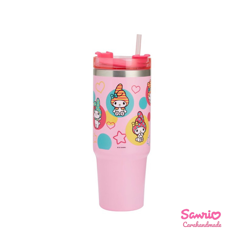 sanrio-แก้วน้ำสุญญากาศ-my-melody-900-ml-มาพร้อมหลอด-my-melody-มายเมโลดี้-เก็บอุณหภูมิร้อน-เย็น-stainless-steel-304