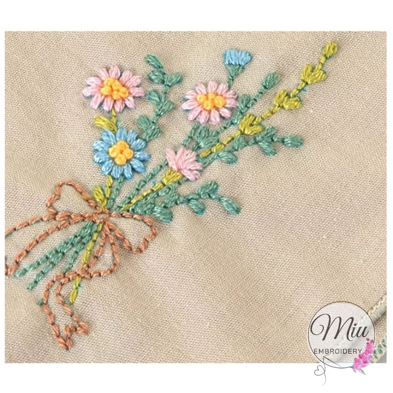 ชุดปักผ้าเช็ดหน้า-ขนาด-30-x-30-cm-ฟรีสะดึงขนาด-10cm-napkin-diy-embroidery-kit-size-30-30cm-free-10cm-hoop