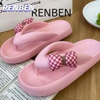 RENBEN ใหม่ รองเท้าแตะ รองเท้าแตะ นักเรียนหญิง ใหม่ ชายหาด สุทธิ รองเท้าแตะ สีแดง อินเทรนด์ รองเท้าแตะ ด้านล่างหนา กันลื่น ทนต่อการสึกหรอ