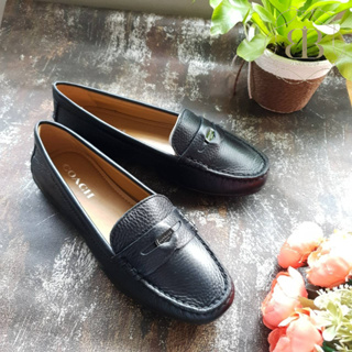 พร้อมส่ง แท้ ตำหนิเบา COACH PENNY LOAFER (COACH Q8785) BLACK #รองเท้าสีดำ