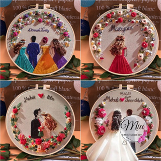 ชุดปักลายผู้หญิงผู้ชายแต่งงาน ฟรีสะดึงขนาด 20cm Married Couple Collection DIY Embroidery Kit 20cm