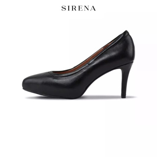 ภาพหน้าปกสินค้าSIRENA รองเท้าหนังแท้ ส้น 3 นิ้ว เสริมหน้า 15mm รุ่น CINDERELLA สีดำ | รองเท้าคัทชูผู้หญิง ที่เกี่ยวข้อง