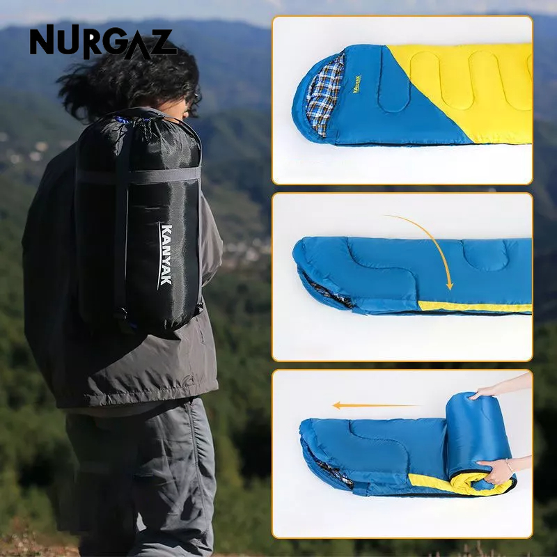 nurgazถุงนอนผู้ใหญ่กลางแจ้ง-หนา-เย็น-ฤดูใบไม้ร่วง-ฤดูหนาว-แคมป์ปิ้ง-ซองละเอียดอ่อน-ถุงนอนคู่-ผู้ใหญ่-ท่องเที่ยว