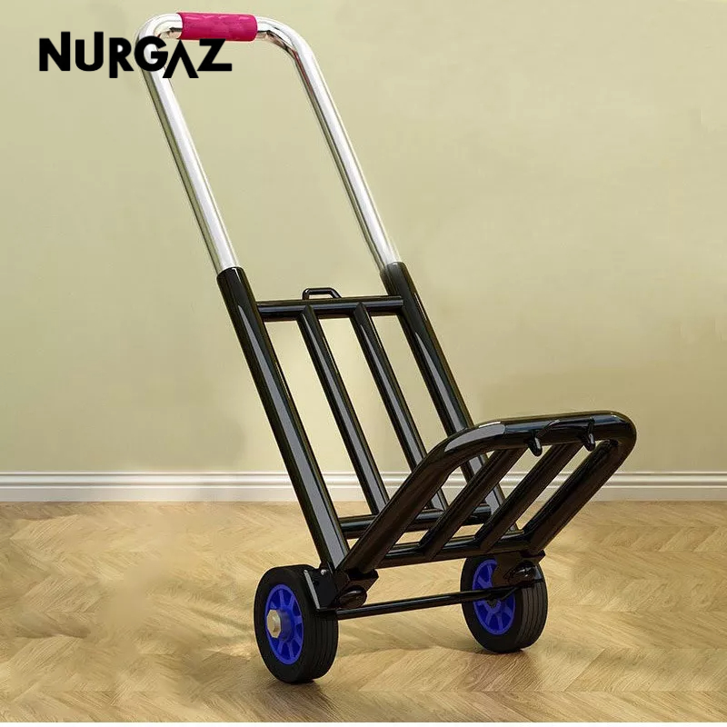 nurgaz-รถเข็นพับขนาดเล็กในครัวเรือน-รถเข็นพับได้-รถเข็นช้อปปิ้งแบบพกพา-รถเข็นล้อเลื่อนพับได้-รถเข็นพับได้