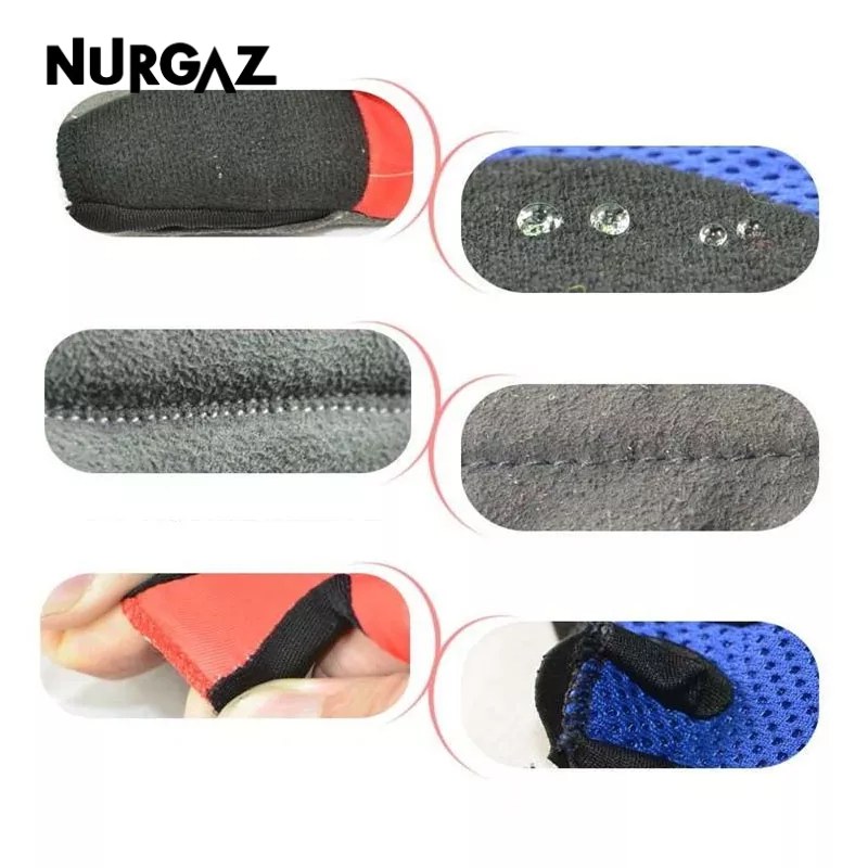 nurgaz-ถุงมือนิ้วหนึ่งนิ้วครึ่งจักรยานจักรยานถนนถุงมือกันกระแทกขี่จักรยานซิลิโคนถุงมือนิ้วสั้น