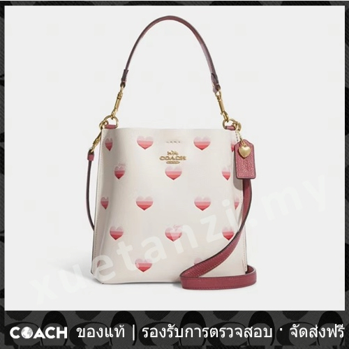 outlet-coach-แท้-ca249-ผู้หญิง-22-กระเป๋าทรงถังรูปหัวใจกระเป๋าสะพายข้างกระเป๋าสะพาย-249