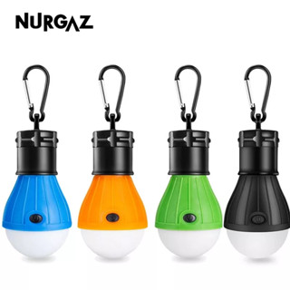 NURGAZ หลอดไฟ LED โคมไฟเต็นท์กลางแจ้งโคมไฟตั้งแคมป์ทรงกลม LED ตะขอโคมไฟพกพาโคมไฟขนาดเล็กไฟสัญญาณตั้งแคมป์ฉุกเฉิน