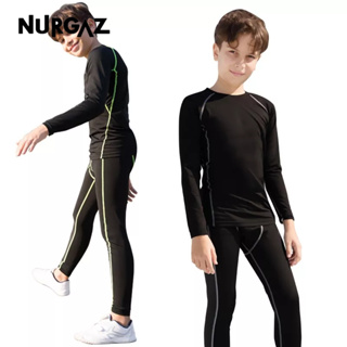 NURGAZ เด็กออกกำลังกายกลางแจ้งกีฬาเสื้อผ้าแห้งเร็ว
