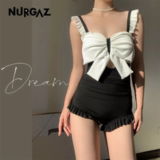 NURGAZ ความปรารถนาที่บริสุทธิ์ลมน้ำพุร้อนแบบอนุรักษ์นิยมใหม่ชิ้นเดียวเกาหลี ins ครอบคลุมท้องลดไขมันแขวนเซ็กซี่