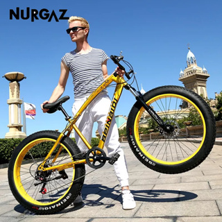 NURGAZ จักรยานเสือภูเขา 26 นิ้ว นักเรียนผู้ใหญ่ จักรยานความเร็วตัวแปร จักรยานออฟโรด 24 นิ้ว จักรยานเหล็กกล้าคาร์บอนสูง จักรยานหลากสี