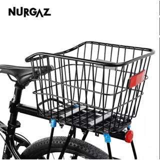 NURGAZ กีฬากลางแจ้งจักรยานตะกร้าตะกร้าหลังรถพับกระเป๋านักเรียนกระเป๋ารถเข็นเด็กกระเป๋