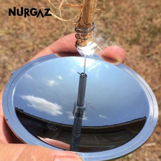 NURGAZ เครื่องจุดไฟพลังงานแสงอาทิตย์ จุดไฟป่า ไฟที่จุดบุหรี่กลางแจ้ง แคมป์ปิ้งแบบพกพา Survival Solar ไฟแช็กไฟฉุกเฉิน Starter Waterproof Windproof Outdoor Lighter
