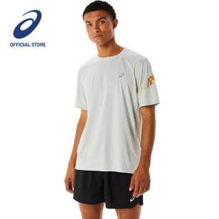 ASICS :  ICON SS TOP MEN RUNNING ผู้ชาย เสื้อคอกลม ของแท้  LIGHT SAGE/SANDSTORM