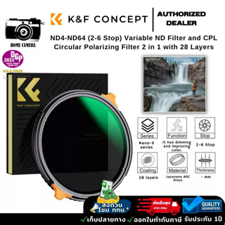 ภาพหน้าปกสินค้าK&F CPL+ND4~64, 2 in 1 Filter, 28 Layer coatings, With dial ซึ่งคุณอาจชอบสินค้านี้
