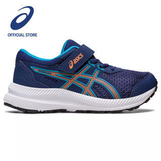 ASICS :  CONTEND 8 PS KIDS RUNNING เด็ก รองเท้าวิ่ง ของแท้  INDIGO BLUE/SUN PEACH