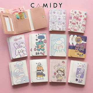 Camidy แบบพกพาการ์ตูนหมี 30% ปิดกระเป๋าสตางค์นักเรียนมัธยมปลายสั้นกระเป๋าสตางค์ผู้หญิงน่ารัก