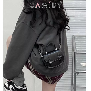 Camidy เทรนด์ใหม่ของผู้หญิงแฟชั่นย้อนยุคเสื้อผ้าสตรีเข็มขัดคู่สี่เหลี่ยมเล็กใต้วงแขนกระเป๋าสะพายข้าง