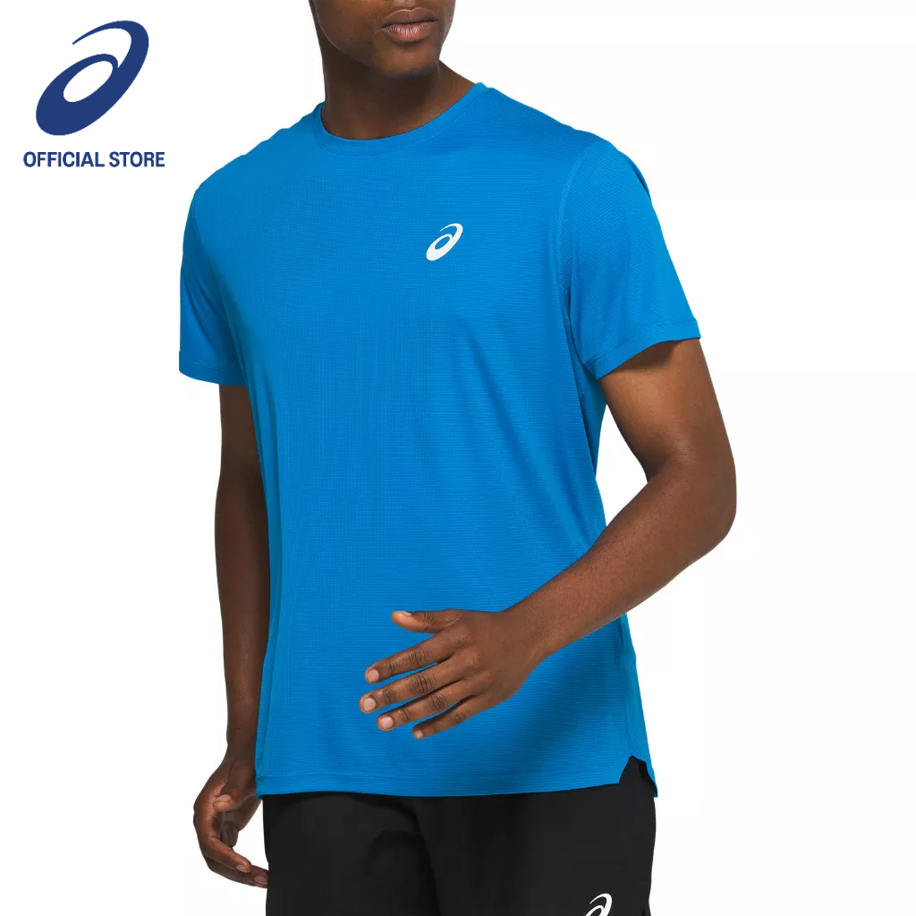 asics-silver-ss-top-men-running-ผู้ชาย-เสื้อคอกลม-ของแท้-asics-blue