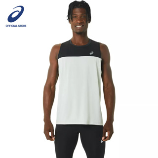 ASICS :  RACE SINGLET MEN RUNNING ผู้ชาย เสื้อกล้าม ของแท้  PERFORMANCE BLACK/LIGHT SAGE