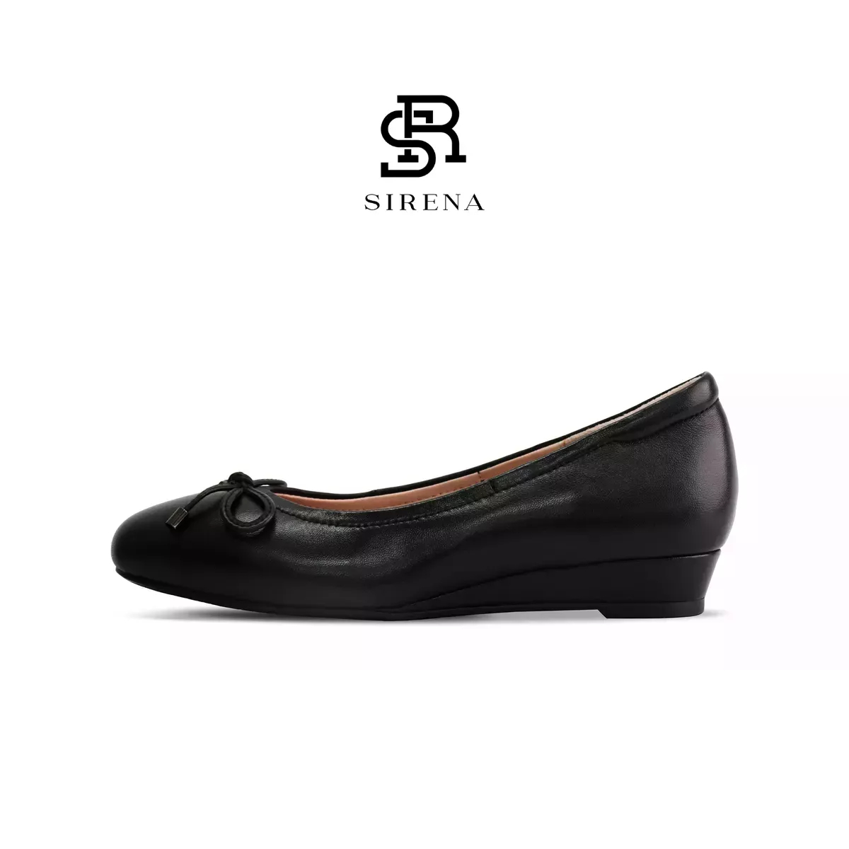 ภาพหน้าปกสินค้าSIRENA รองเท้าหนังแท้ ส้น 1 นิ้ว รุ่น KATE สีดำ  รองเท้าคัทชูผู้หญิง