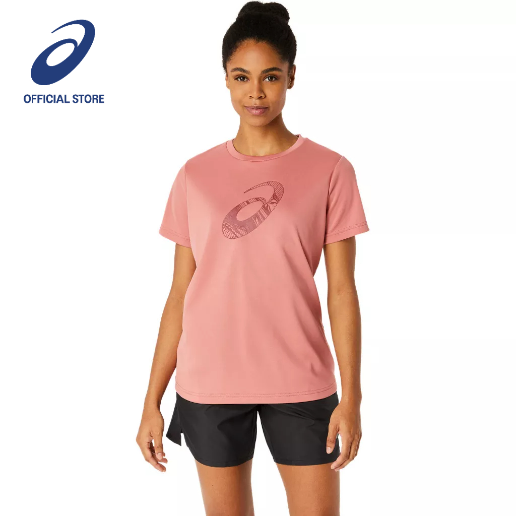 asics-asics-spiral-graphic-ss-tee-women-training-เสื้อ-ผู้หญิง-เสื้อ-เสื้อคอกลม-ของแท้-light-garnet