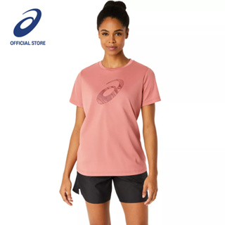 ASICS :  ASICS SPIRAL GRAPHIC SS TEE WOMEN TRAINING เสื้อ ผู้หญิง เสื้อ เสื้อคอกลม ของแท้  LIGHT GARNET