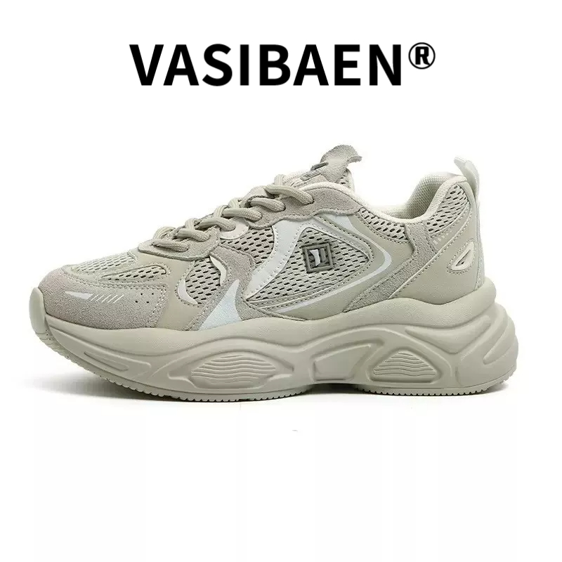 vasibaen-รองเท้าผ้าใบผู้หญิงรุ่นใหม่ตกตาข่ายระบายอากาศร้อยกับรองเท้าสีขาวขนาดเล็ก-popping-ก้นหนารองเท้า-gump