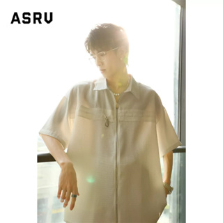 ASRV เสื้อเชิ้ตผู้ชาย ใหม่ เสื้อเชิ้ตแขนสั้นพับคอหลวมและหลากหลายแฟชั่นอินเทรนด์เกาหลีอินเทรนด์แบรนด์