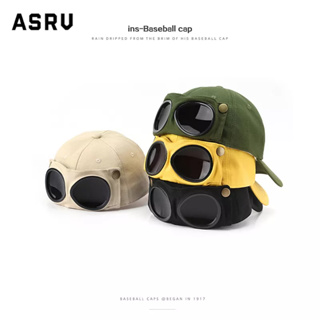 ASRV หมวก หมวกนักบินแฟชั่นอินเทรนด์สำหรับคู่รักชายและหญิง มีแว่นตา บุคลิกแนวสตรีทในเวอร์ชั่นเกาหลีล้วนเข้ากัน
