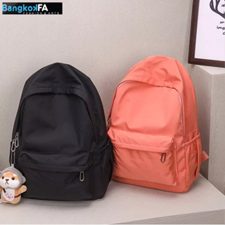 bangkoklist(BA1868) กระเป๋าเป้สีพื้น ใบใหญ่**แถมเข็มกลัด**