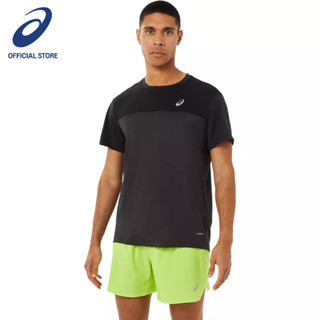 ASICS :  RACE SS TOP MEN RUNNING ผู้ชาย เสื้อคอกลม ของแท้  PERFORMANCE BLACK/GRAPHITE GREY