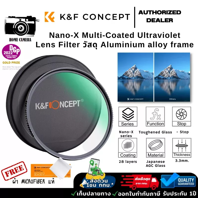 ภาพหน้าปกสินค้าK&F Nano-X MCUV Multi-Coated Ultraviolet Lens Filter
