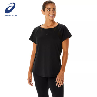 ASICS :  WOMEN MESH PANEL TRAINING SS TOP WOMEN TRAINING เสื้อ ผู้หญิง เสื้อ เสื้อคอกลม ของแท้  PERFORMANCE BLACK