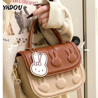 YADOU กระเป๋าวัสดุทำมือ, กระเป๋าสะพายข้างกระต่ายน่ารัก, ของขวัญแฟนให้แฟน, กระเป๋าอานมือถือขนาดเล็กสด DIY