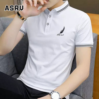 ASRV เสื้อเชิ้ตผู้ชาย เสื้อโปโลผู้ชาย คอตั้ง ธุรกิจ สุภาพบุรุษ แขนสั้น แฟชั่นเยาวชน