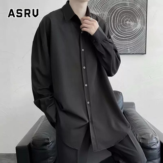 ASRV เสื้อเชิ้ตผู้ชาย สไตล์งดเว้นอารมณ์เสื้อชายเวอร์ชั่นเกาหลีอินเทรนด์หล่อออกแบบความรู้สึกเฉพาะ