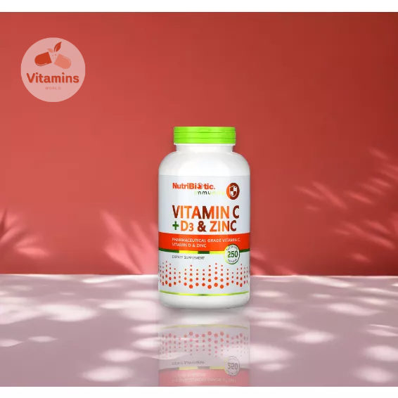 NutriBiotic, Immunity, Vitamin C + D3 & Zinc, 100 Capsules (V.241