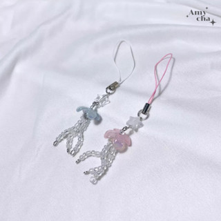 ⁺◟Jellyfish keychain꒱˚ ༘ˎˊ˗  พวงกุญแจลูกปัดแมงกะพรุน🪸