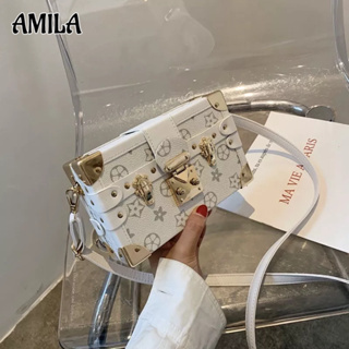 AMILA กระเป๋า Messenger ขนาดเล็กสำหรับสุภาพสตรีสุดหรู พิมพ์ลายย้อนยุค พื้นผิวขั้นสูง กระเป๋าสะพายไหล่พิมพ์ลาย Mini Pouch