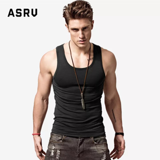 ASRV เสื้อกล้ามผู้ชาย  เสื้อแขนกุด ผ้าฝ้ายบริสุทธิ์  การออกกำลังกายในโรงยิม สบายและระบายอากาศได้