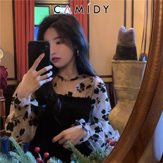 เสื้อเชิ้ตฝรั่งเศสผู้หญิงออกแบบความรู้สึกระมัดระวังเสื้อเครื่องจักร 2022 ฤดูใบไม้ร่วงและฤดูหนาวใหม่วินเทจฮ่องกงรสชาติแขนยาวเทรนด์ยอดนิยม
